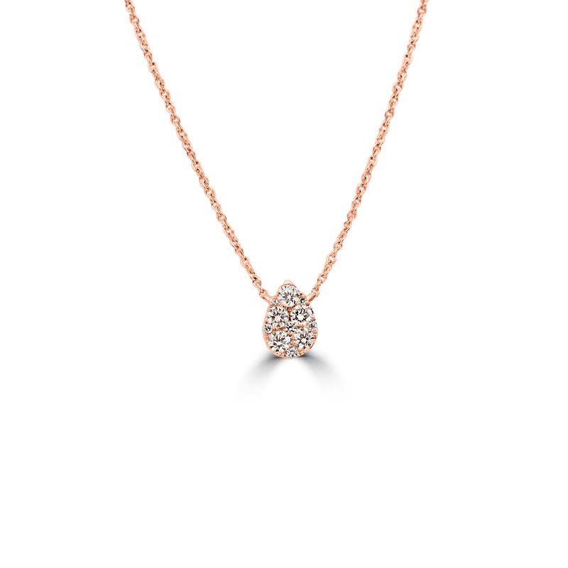 Invisible Pear - shape Diamond Pendant (small) - ZIZOV DIAMONDS