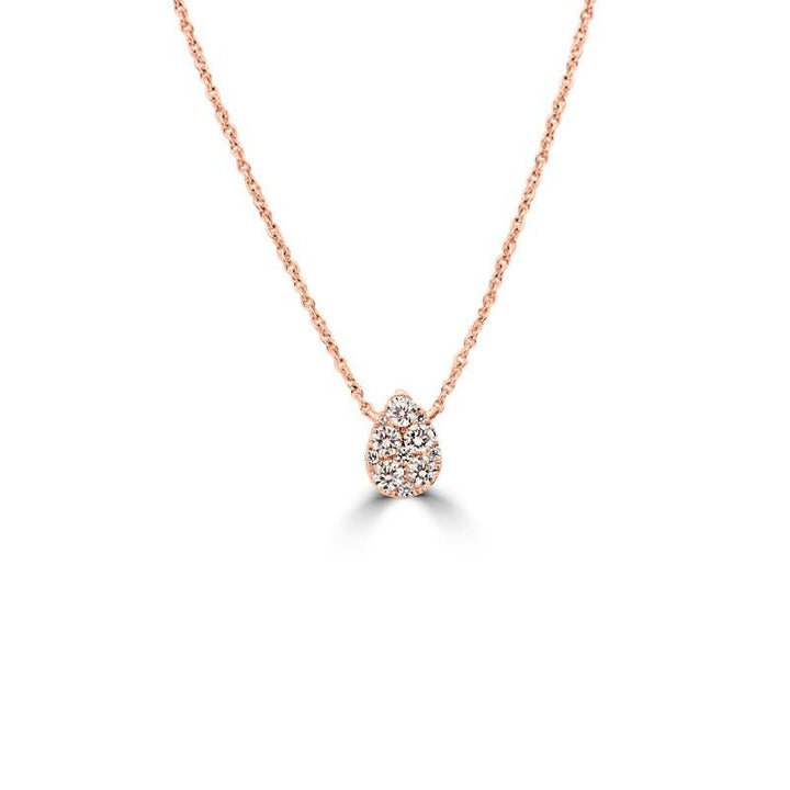 Invisible Pear - shape Diamond Pendant (small) - ZIZOV DIAMONDS