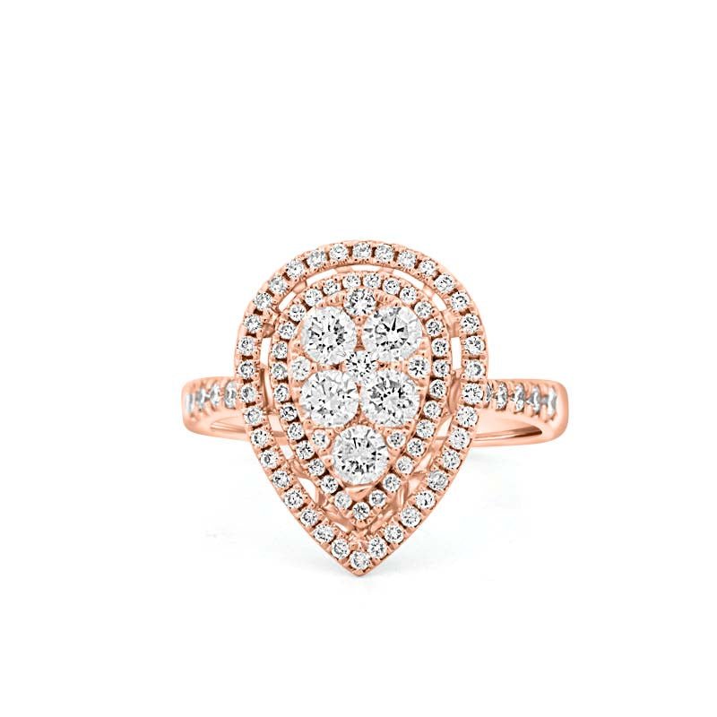 Invisible Pear - shape Diamond Ring - ZIZOV DIAMONDS