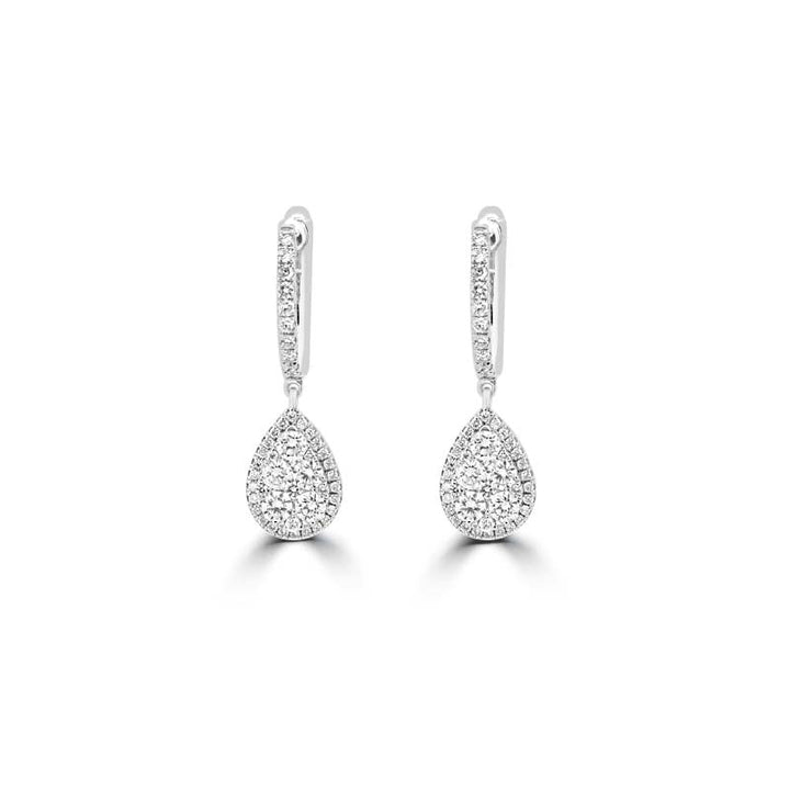 Invisible Pear - shape Halo Dangling Earrings - ZIZOV DIAMONDS