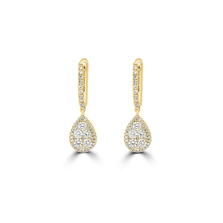Invisible Pear - shape Halo Dangling Earrings - ZIZOV DIAMONDS