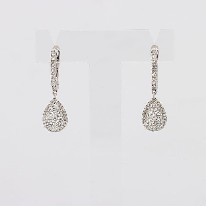 Invisible Pear - shape Halo Dangling Earrings - ZIZOV DIAMONDS