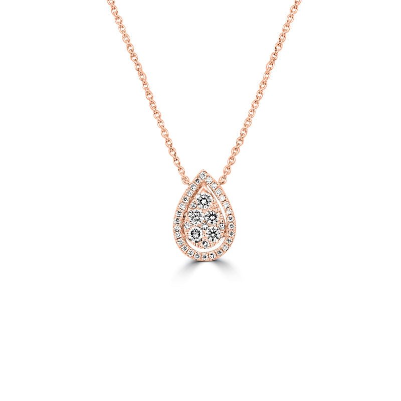 Invisible Pear - shape Halo pendant - ZIZOV DIAMONDS