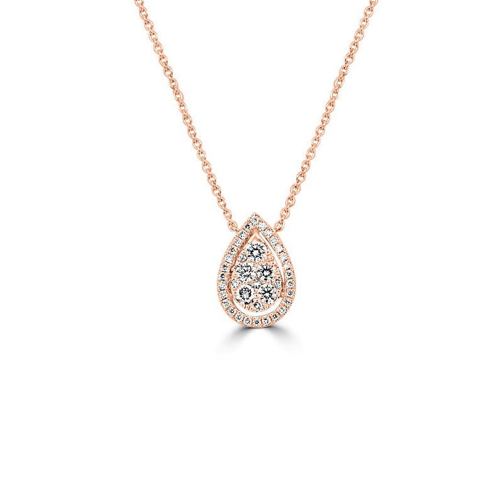 Invisible Pear - shape Halo pendant - ZIZOV DIAMONDS