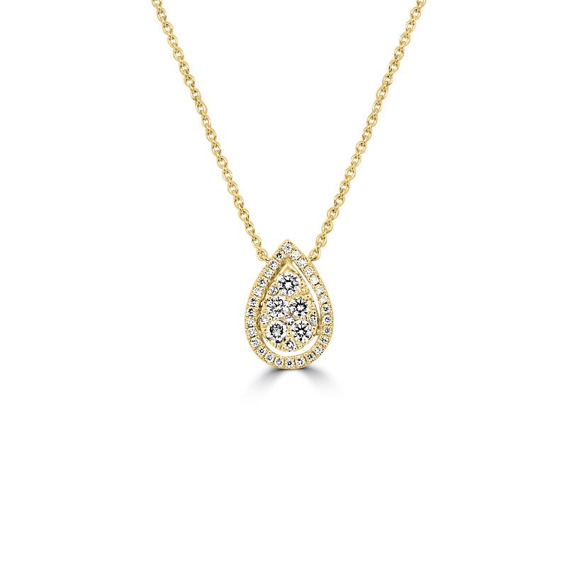 Invisible Pear - shape Halo pendant - ZIZOV DIAMONDS