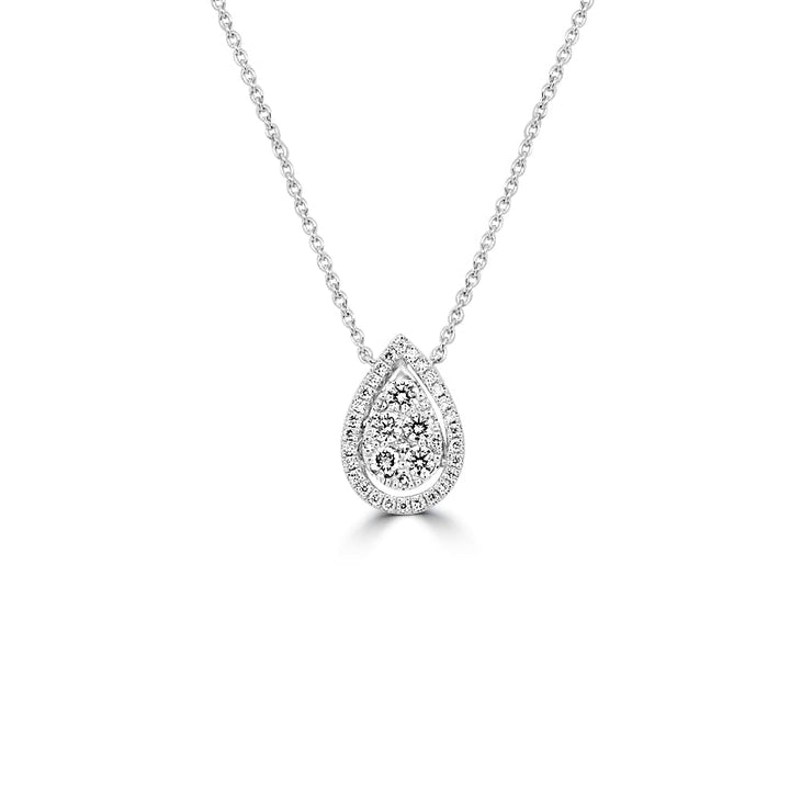 Invisible Pear - shape Halo pendant - ZIZOV DIAMONDS