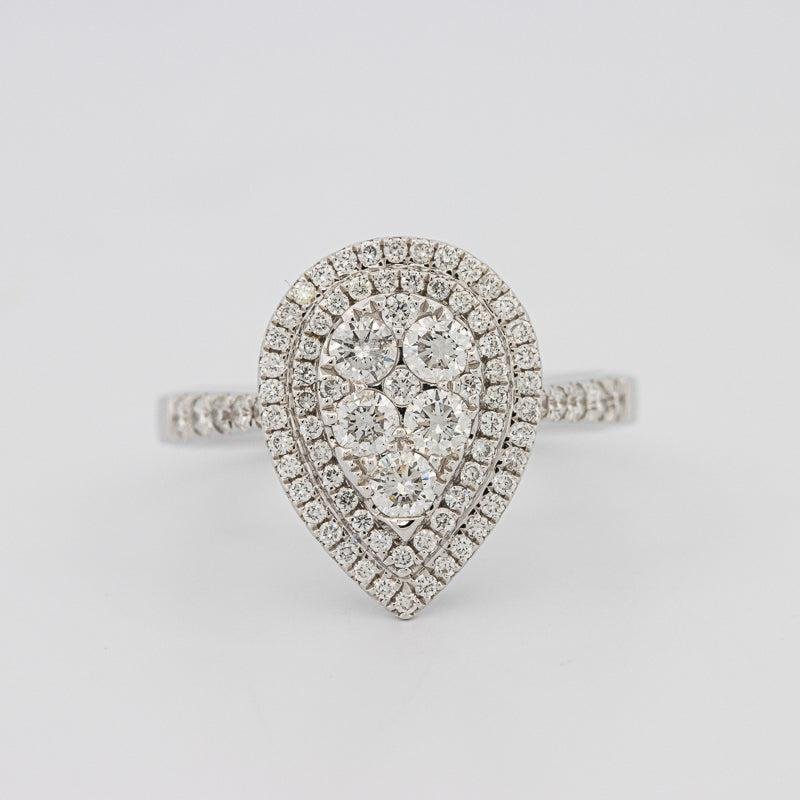 Invisible pearshape diamond ring - ZIZOV DIAMONDS