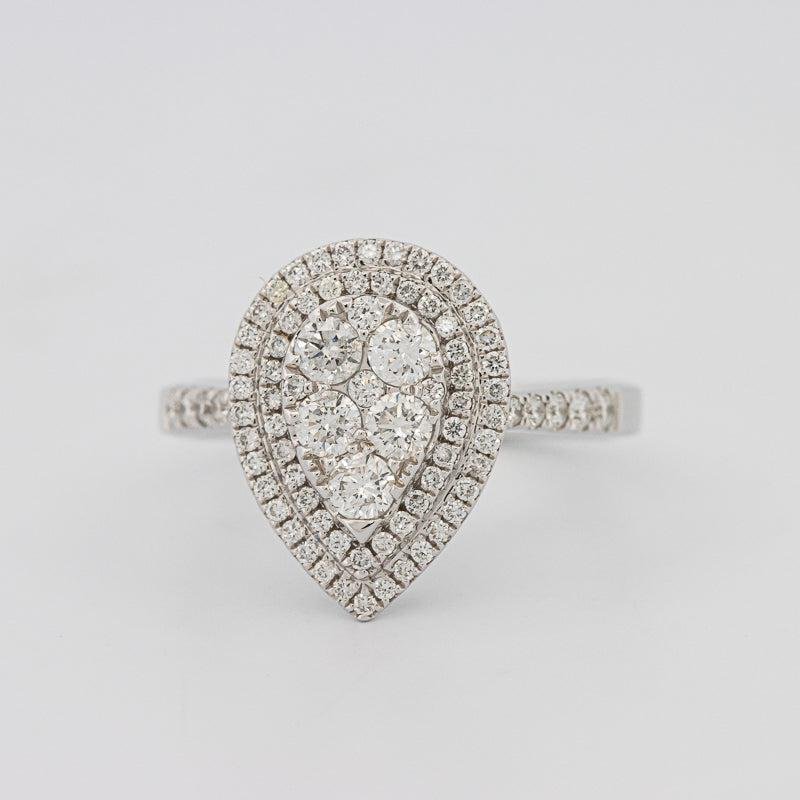 Invisible pearshape diamond ring - ZIZOV DIAMONDS