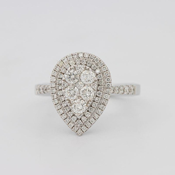 Invisible pearshape diamond ring - ZIZOV DIAMONDS