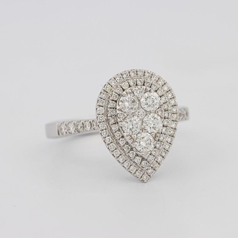 Invisible pearshape diamond ring - ZIZOV DIAMONDS