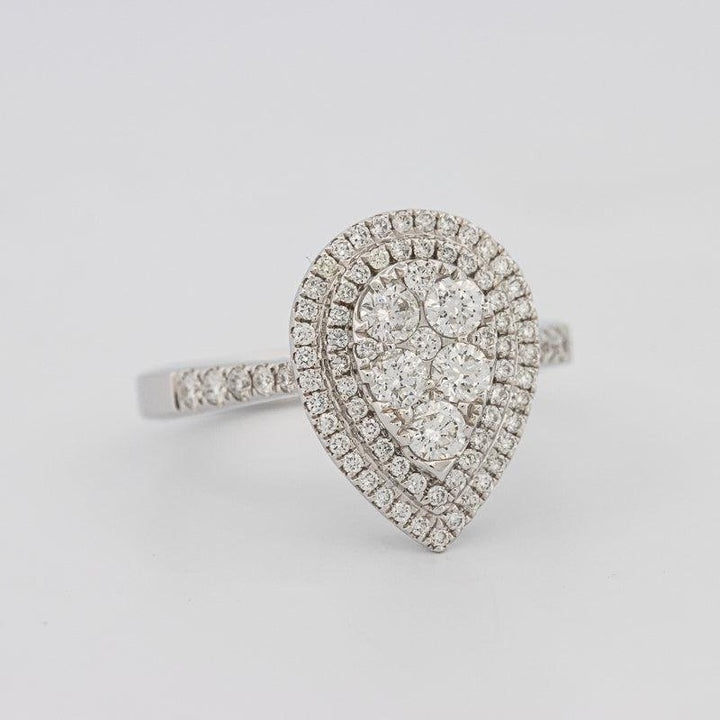 Invisible pearshape diamond ring - ZIZOV DIAMONDS