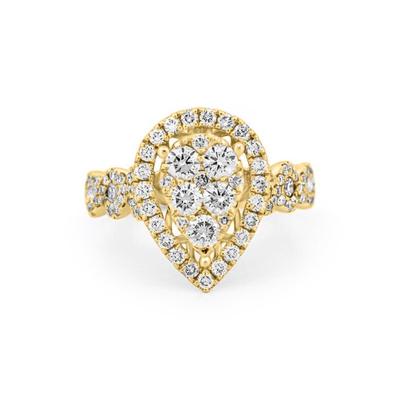 Invisible Pearshape Diamond Ring - ZIZOV DIAMONDS