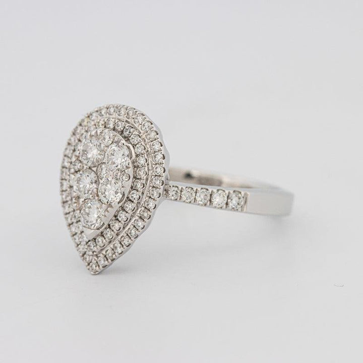 Invisible pearshape diamond ring - ZIZOV DIAMONDS