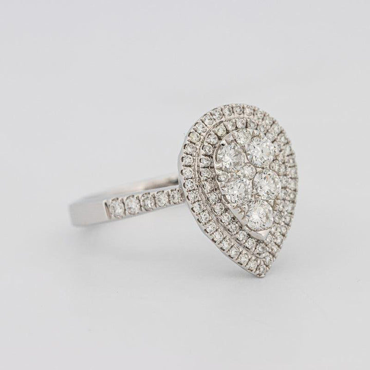 Invisible pearshape diamond ring - ZIZOV DIAMONDS