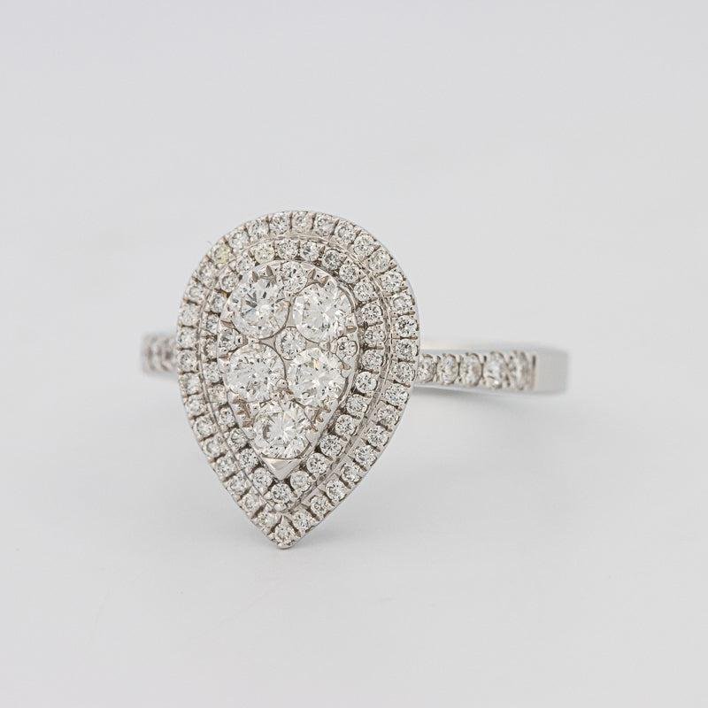 Invisible pearshape diamond ring - ZIZOV DIAMONDS