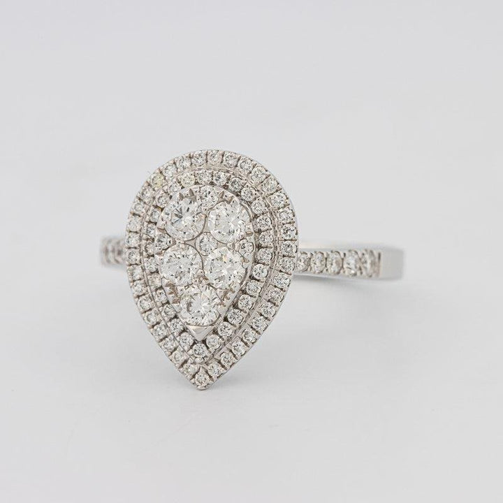 Invisible pearshape diamond ring - ZIZOV DIAMONDS