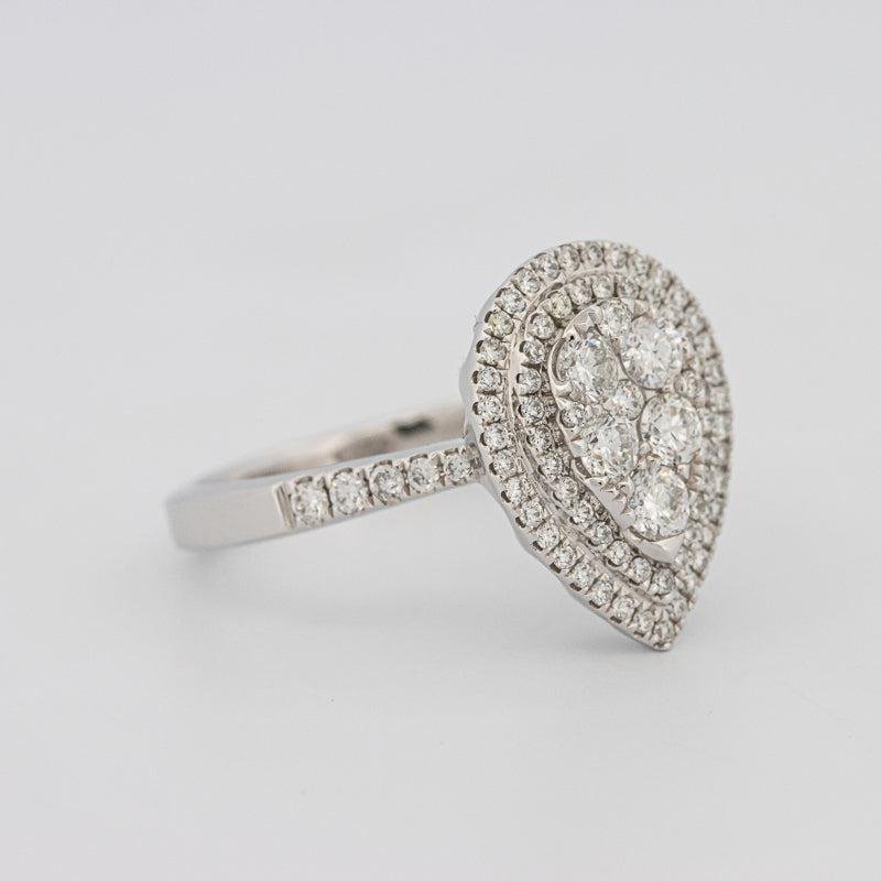 Invisible pearshape diamond ring - ZIZOV DIAMONDS