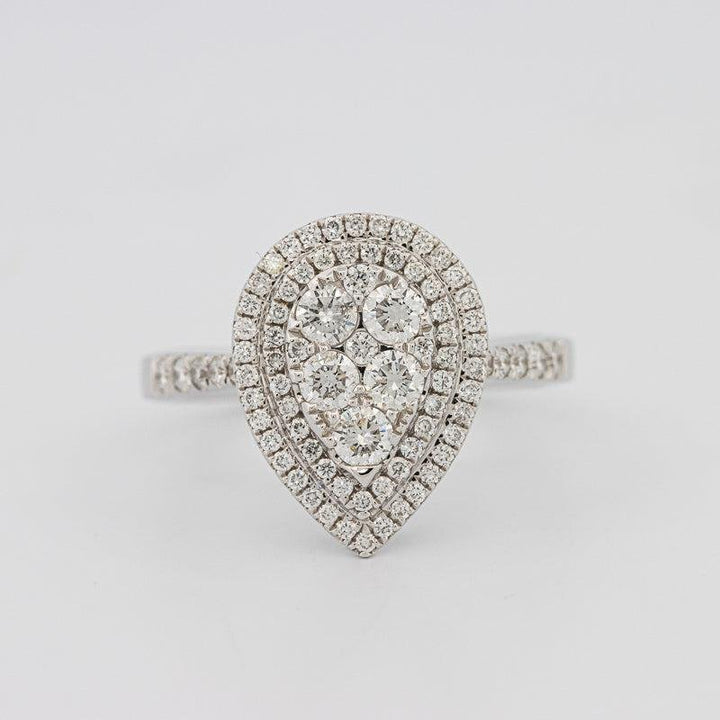 Invisible pearshape diamond ring - ZIZOV DIAMONDS