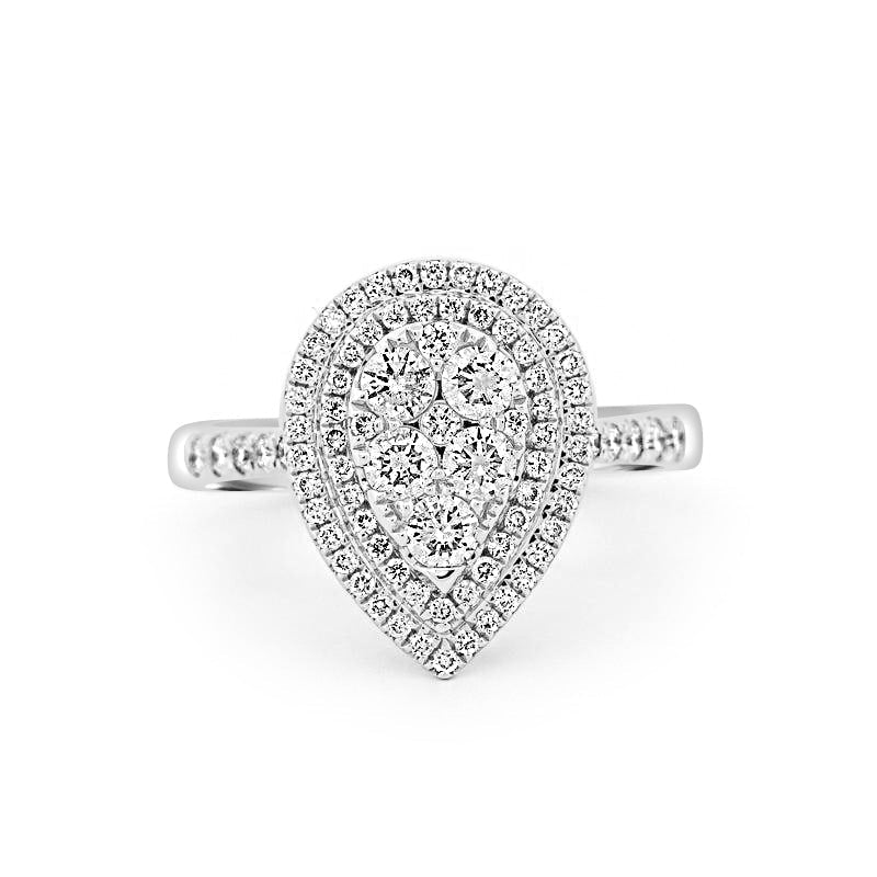 Invisible pearshape diamond ring - ZIZOV DIAMONDS