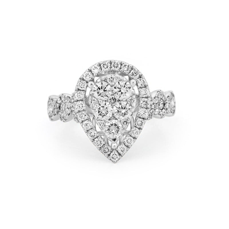 Invisible Pearshape Diamond Ring - ZIZOV DIAMONDS