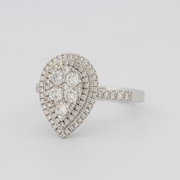 Invisible pearshape diamond ring - ZIZOV DIAMONDS