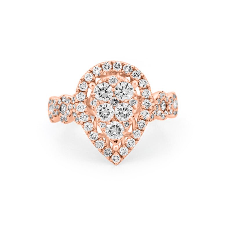 Invisible Pearshape Diamond Ring - ZIZOV DIAMONDS