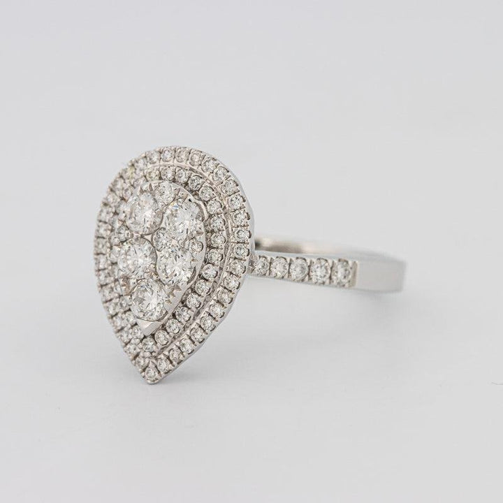 Invisible pearshape diamond ring - ZIZOV DIAMONDS