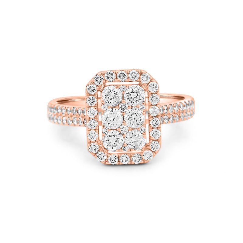 Invisible rectangular diamond ring - ZIZOV DIAMONDS