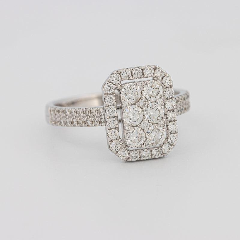 Invisible rectangular diamond ring - ZIZOV DIAMONDS