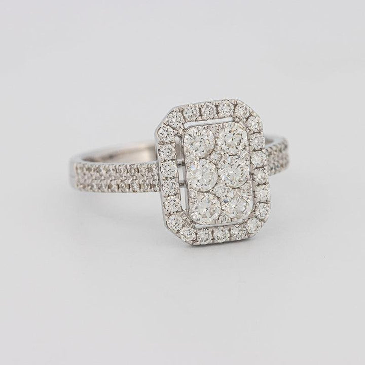 Invisible rectangular diamond ring - ZIZOV DIAMONDS
