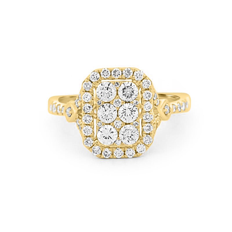 Invisible rectangular diamond ring - ZIZOV DIAMONDS