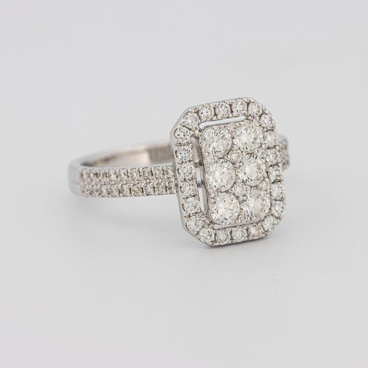 Invisible rectangular diamond ring - ZIZOV DIAMONDS
