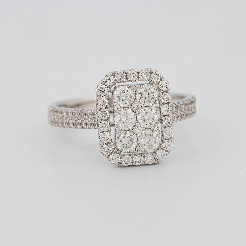 Invisible rectangular diamond ring - ZIZOV DIAMONDS