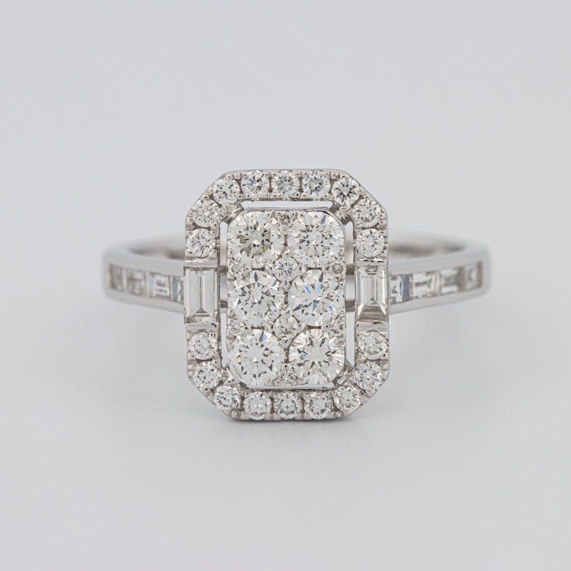 Invisible Rectangular Diamond Ring with Baguettes - ZIZOV DIAMONDS