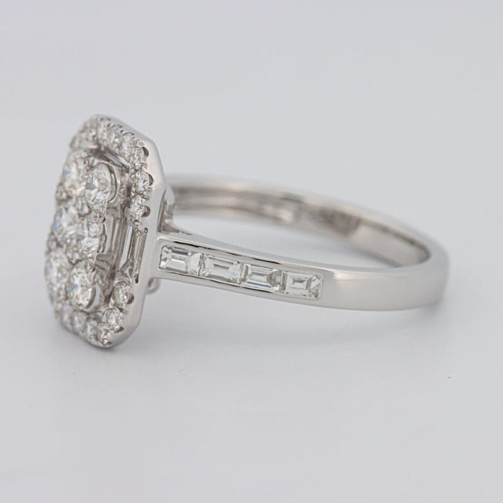 Invisible Rectangular Diamond Ring with Baguettes - ZIZOV DIAMONDS