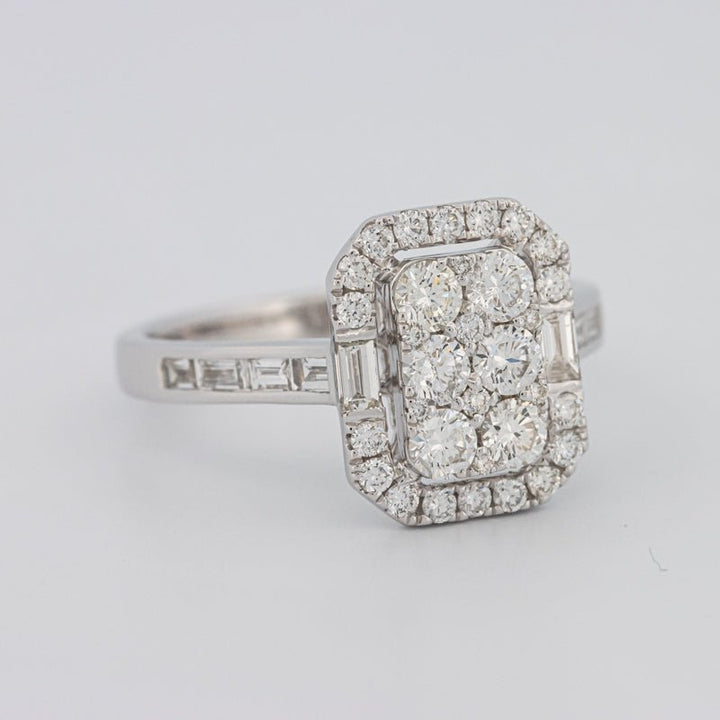 Invisible Rectangular Diamond Ring with Baguettes - ZIZOV DIAMONDS