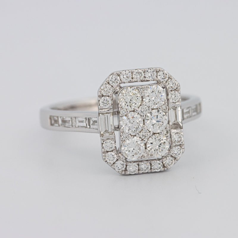 Invisible Rectangular Diamond Ring with Baguettes - ZIZOV DIAMONDS