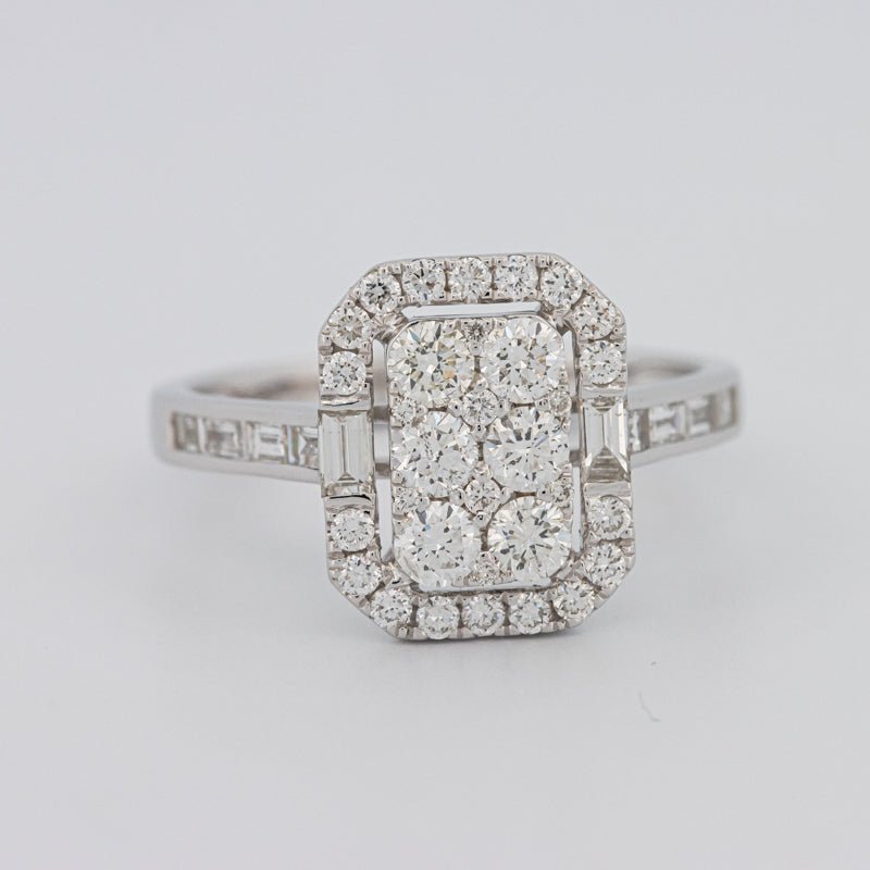 Invisible Rectangular Diamond Ring with Baguettes - ZIZOV DIAMONDS