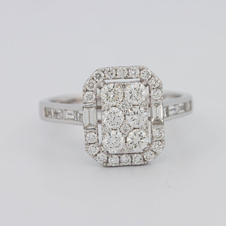 Invisible Rectangular Diamond Ring with Baguettes - ZIZOV DIAMONDS