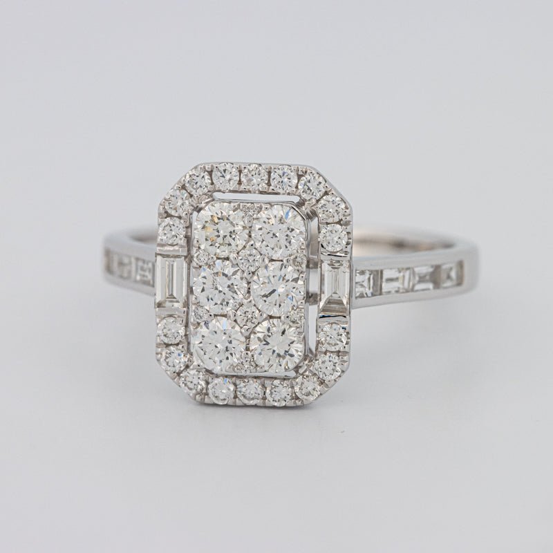 Invisible Rectangular Diamond Ring with Baguettes - ZIZOV DIAMONDS