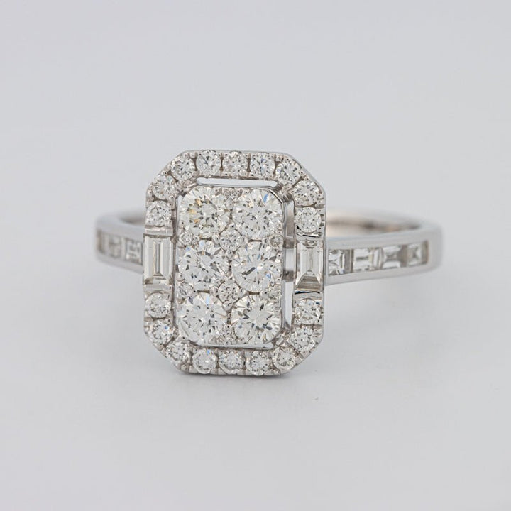 Invisible Rectangular Diamond Ring with Baguettes - ZIZOV DIAMONDS