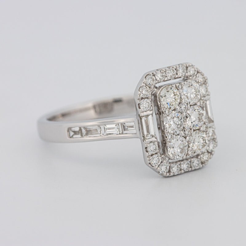 Invisible Rectangular Diamond Ring with Baguettes - ZIZOV DIAMONDS