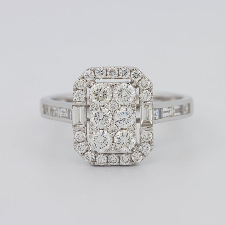 Invisible Rectangular Diamond Ring with Baguettes - ZIZOV DIAMONDS