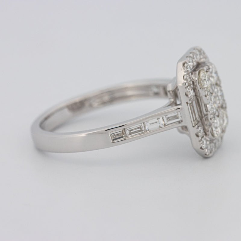 Invisible Rectangular Diamond Ring with Baguettes - ZIZOV DIAMONDS