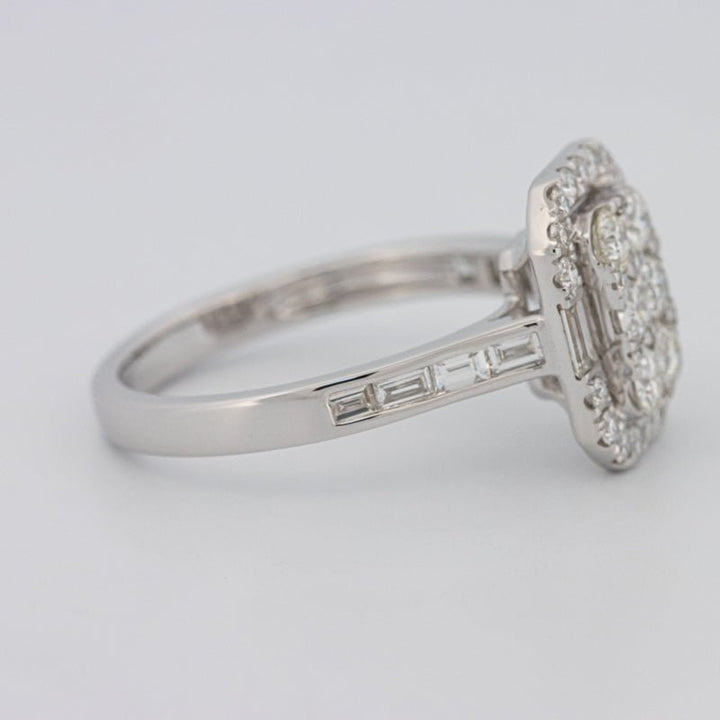 Invisible Rectangular Diamond Ring with Baguettes - ZIZOV DIAMONDS