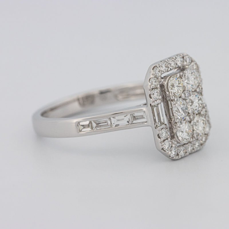 Invisible Rectangular Diamond Ring with Baguettes - ZIZOV DIAMONDS