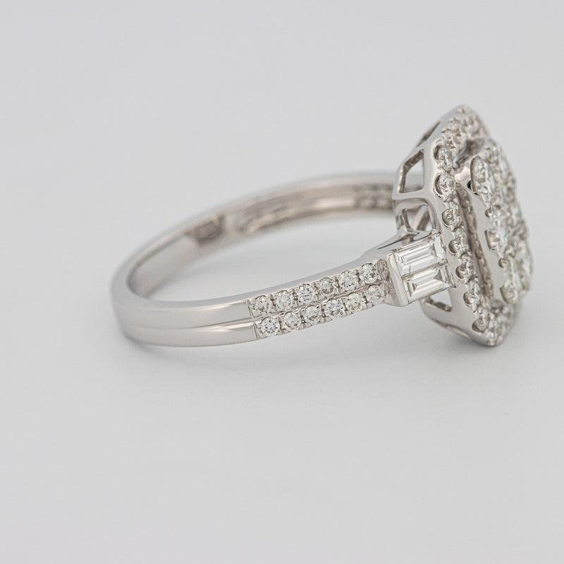 Invisible rectangular diamond ring with small baguettes - ZIZOV DIAMONDS