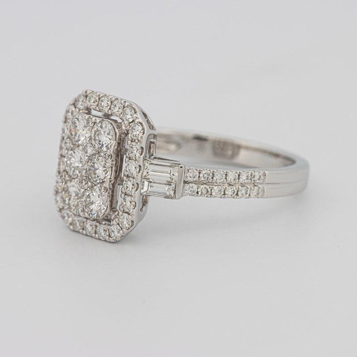 Invisible rectangular diamond ring with small baguettes - ZIZOV DIAMONDS