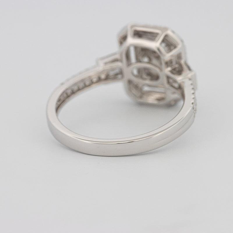 Invisible rectangular diamond ring with small baguettes - ZIZOV DIAMONDS