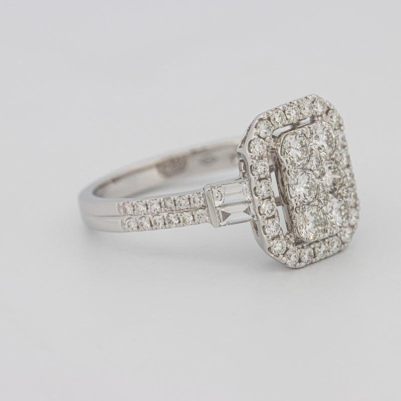 Invisible rectangular diamond ring with small baguettes - ZIZOV DIAMONDS